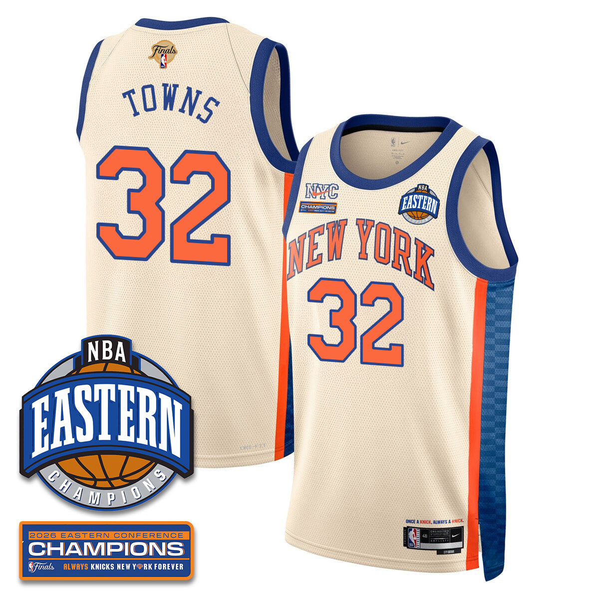 New York Knicks 2026 Basketball Eastern Conference Champions Vapor Jersey - Stitched-Cuztomshoes