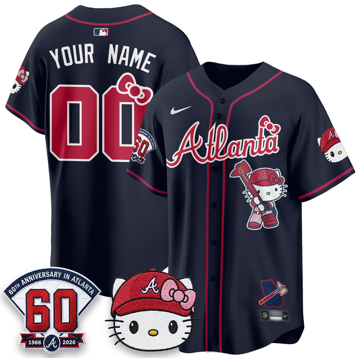 Atlanta Braves x Meow KT 2026 Vapor Limited Custom Jersey - Stitched-Cuztomshoes
