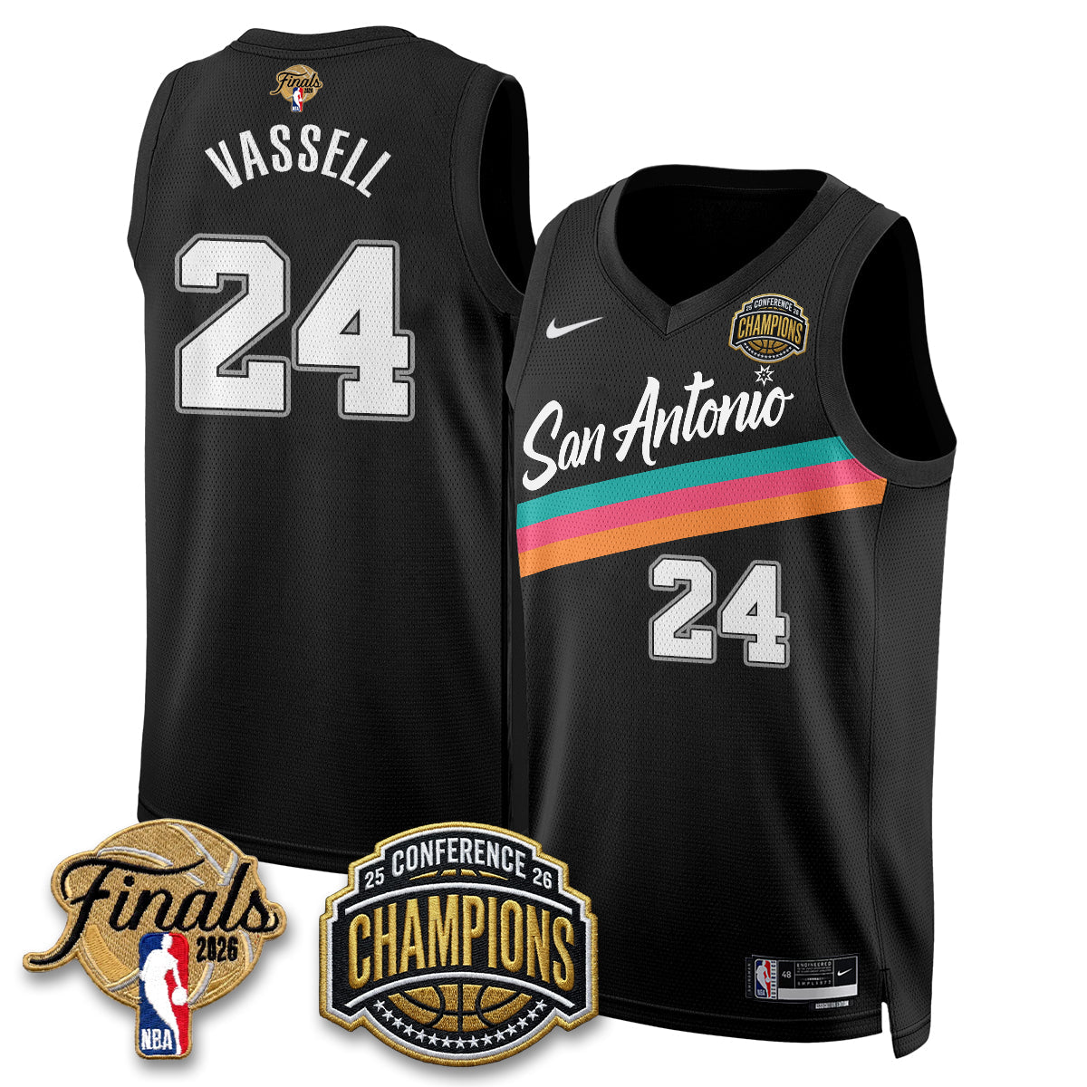 San Antonio Spurs 2026 Basketball  Western Conference Champions Vapor City Edition Jersey - Stitched