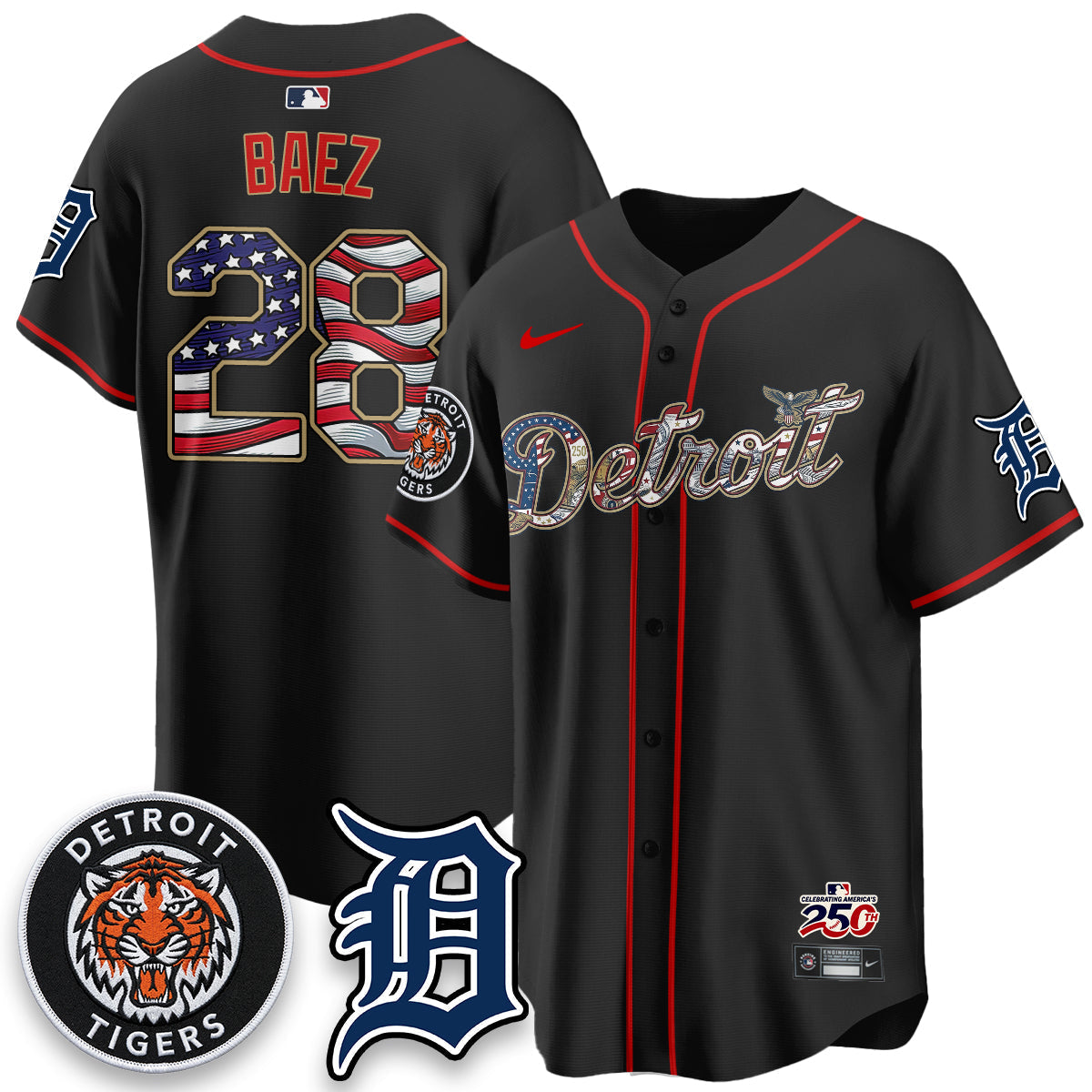 Detroit Tigers 2026 Independence Day USA Vapor Limited Jersey - Stitched