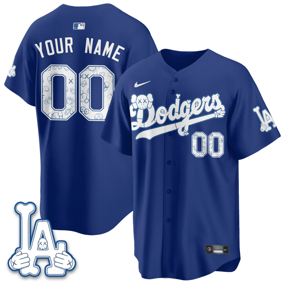 Los Angeles Dodgers x KAWS Edition Vapor Custom Jersey V2- Stitched-Cuztomshoes