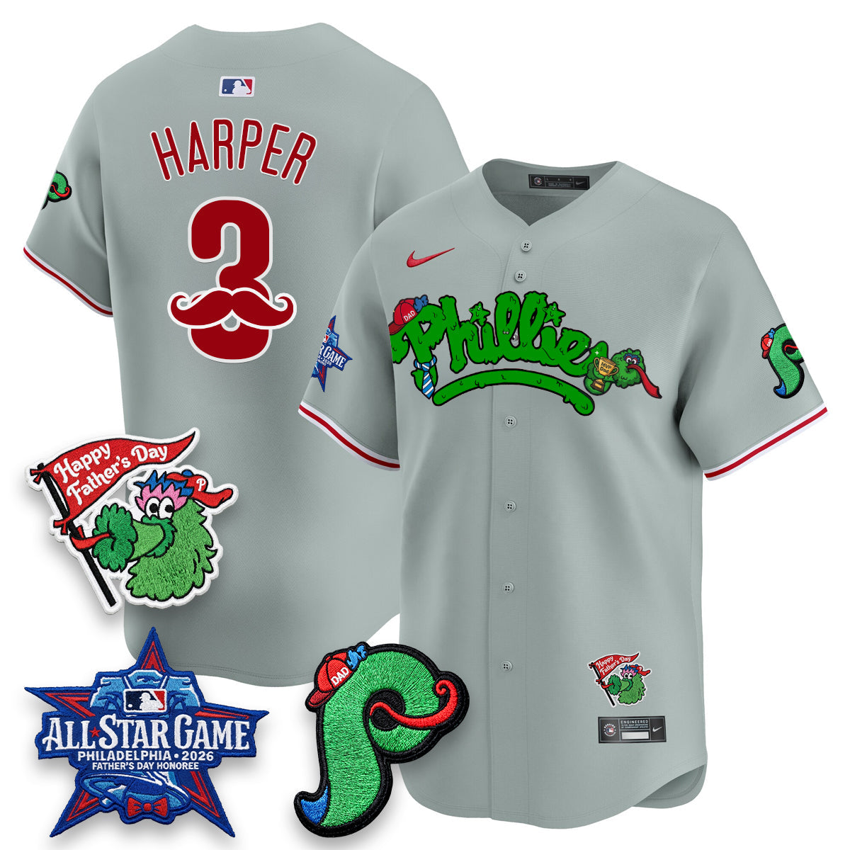 Philadelphia Phillies Happy Father's Day Vapor Jersey - Stitched