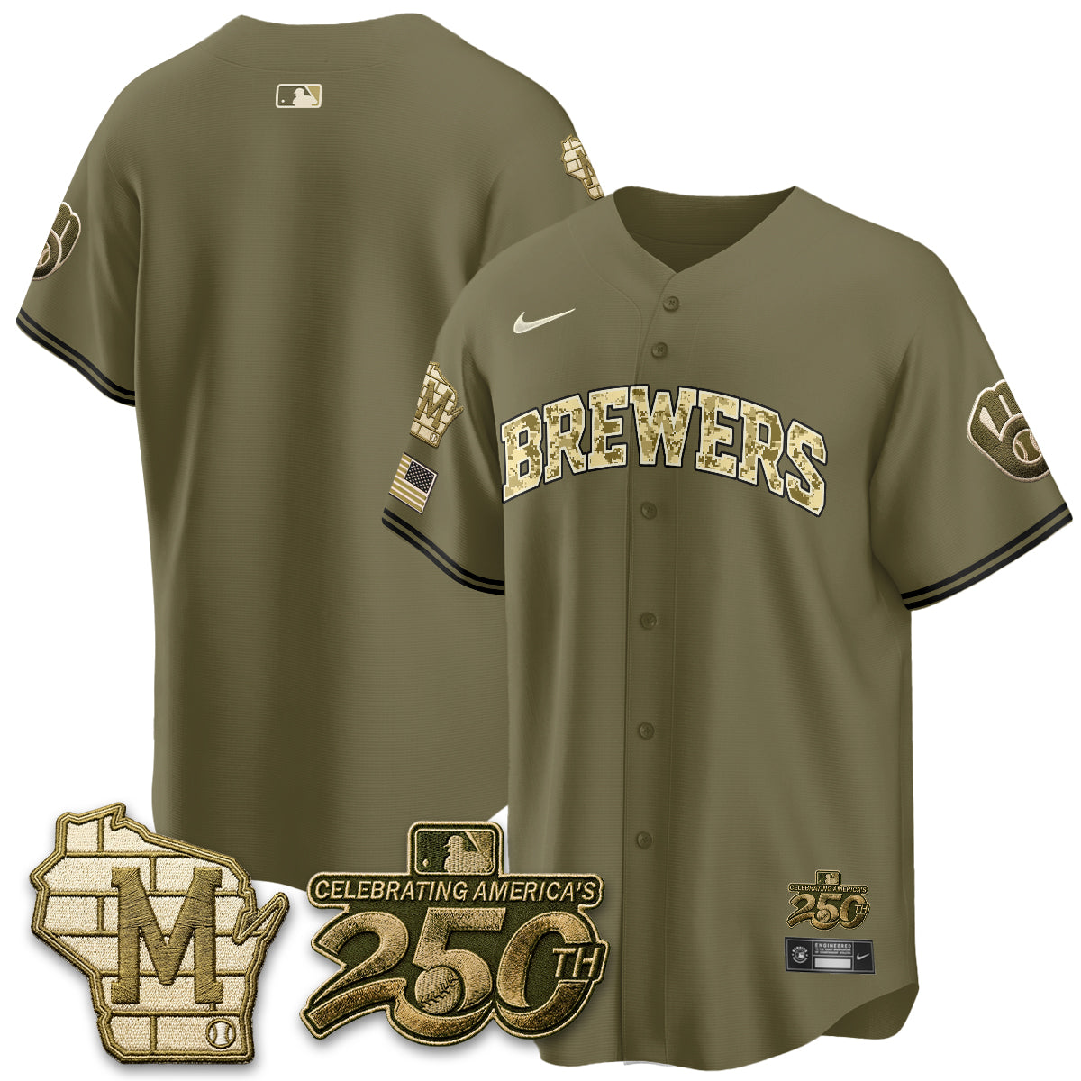 Milwaukee Brewers Salute to Service 2026 Vapor Limited Jersey - Stitched-Cuztomshoes