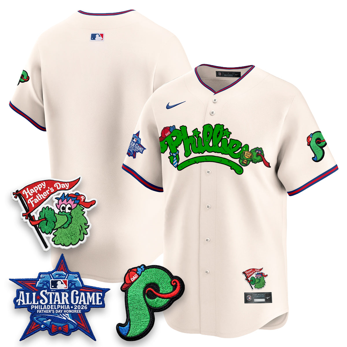 Philadelphia Phillies Happy Father's Day Vapor Jersey - Stitched