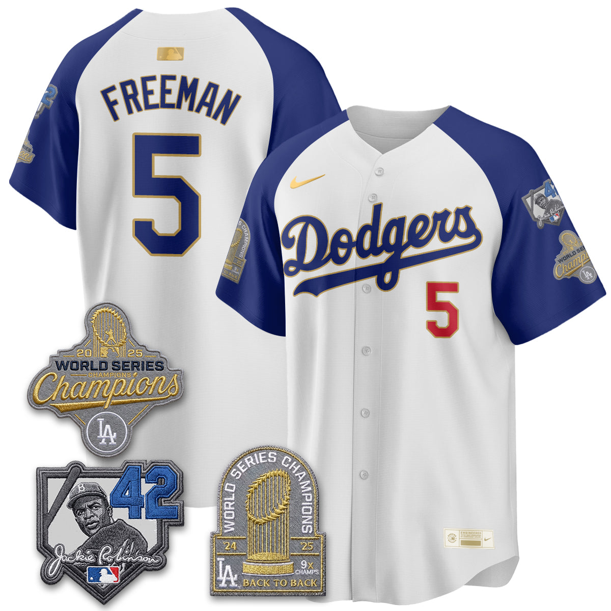 Los Angeles Dodgers 2026 Jackie Robinson New Era Vapor Limited Jersey - Stitched-Cuztomshoes