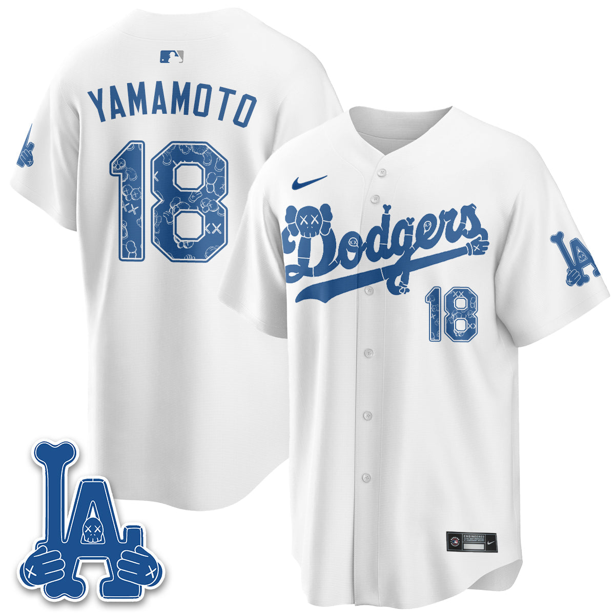 Los Angeles Dodgers x KAWS Edition Vapor Jersey V2- Stitched-Cuztomshoes