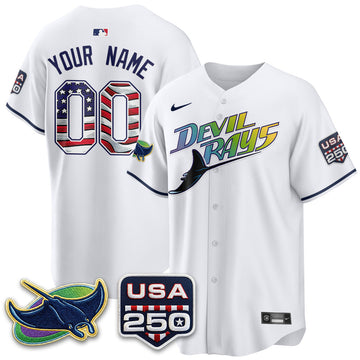 Tampa Bay Rays Independence Day USA 2026 City Connect Vapor Custom Jersey - Stitched