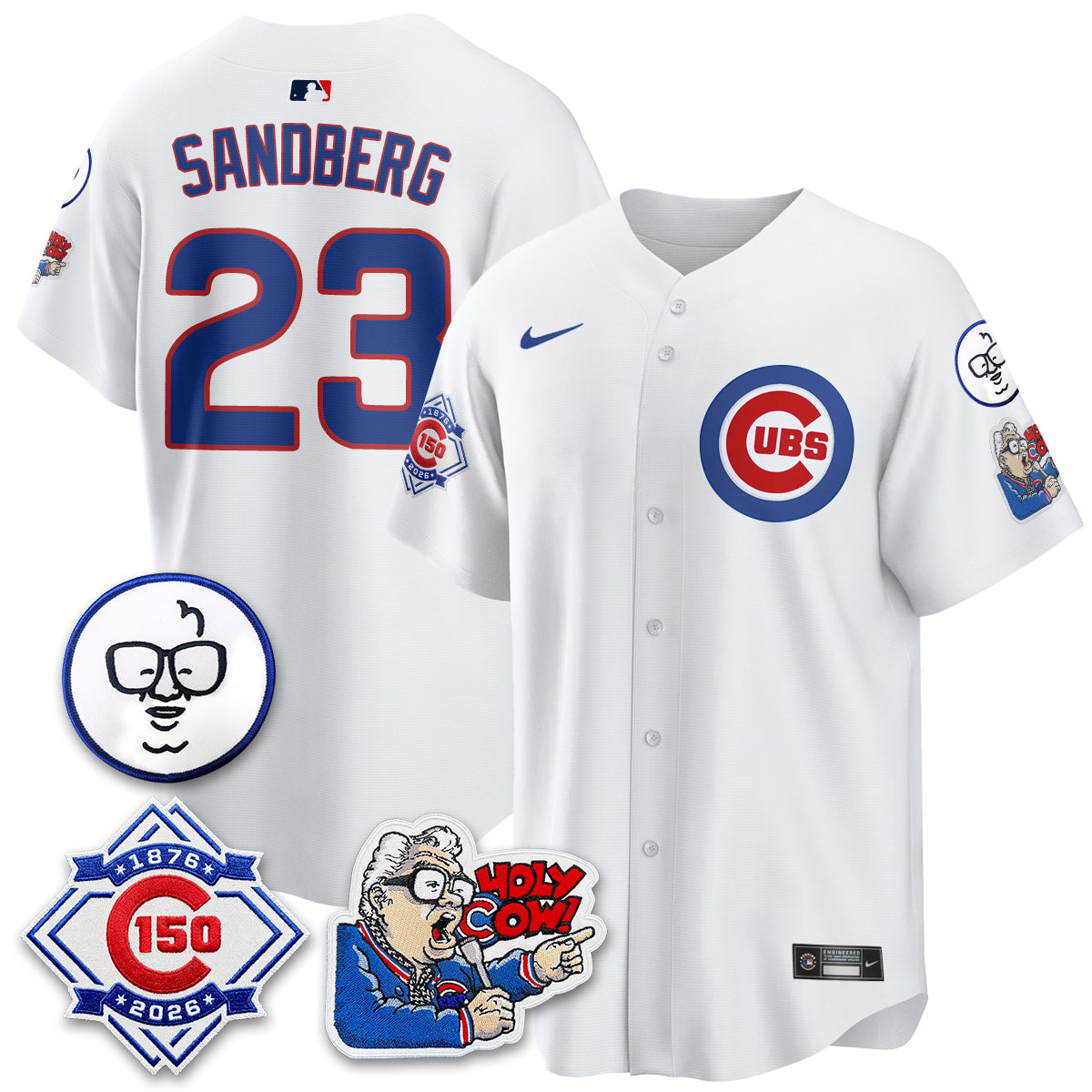 Chicago Cubs 150th Anniversary Harry Caray Holy Cow Vapor Premier Limited Jersey - Stitched V2-Cuztomshoes