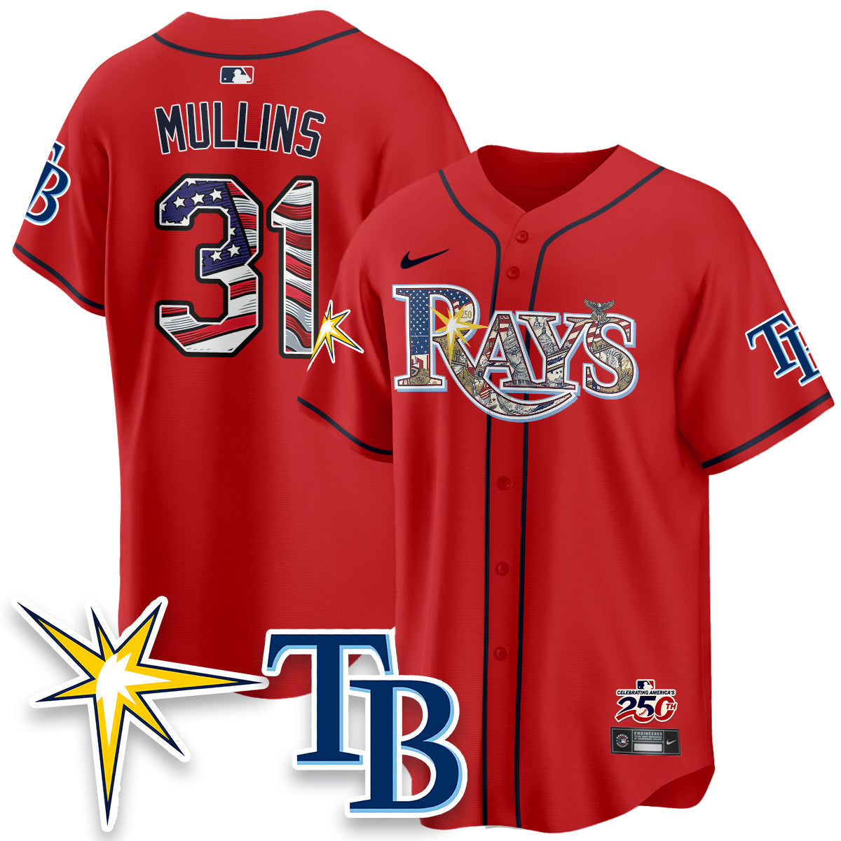Tampa Bay Rays 2026 Independence Day USA Vapor Limited Jersey - Stitched