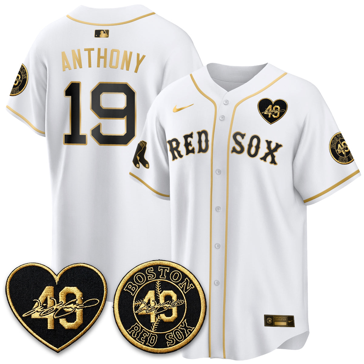 Boston Red Sox Tim Wakefield Memorial Patch Vaper Premier Limited Jersey - Stitched