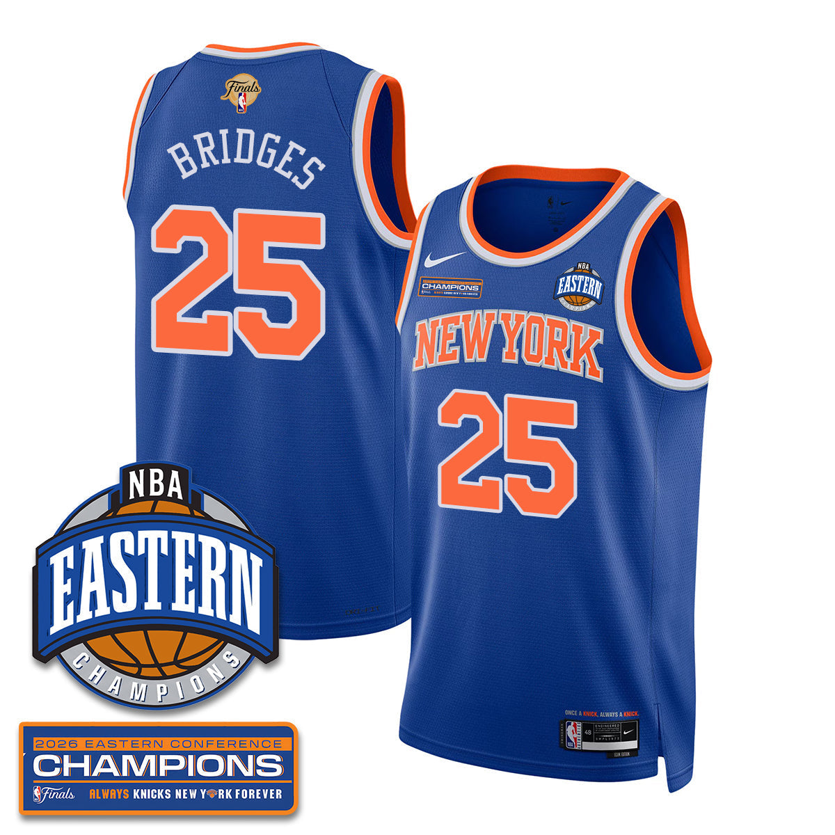 New York Knicks 2026 Basketball Eastern Conference Champions Vapor Jersey - Stitched-Cuztomshoes