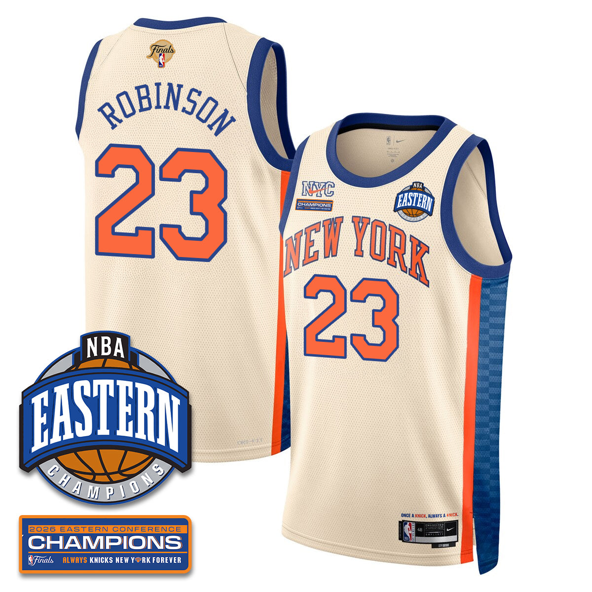 New York Knicks 2026 Basketball Eastern Conference Champions Vapor Jersey - Stitched-Cuztomshoes