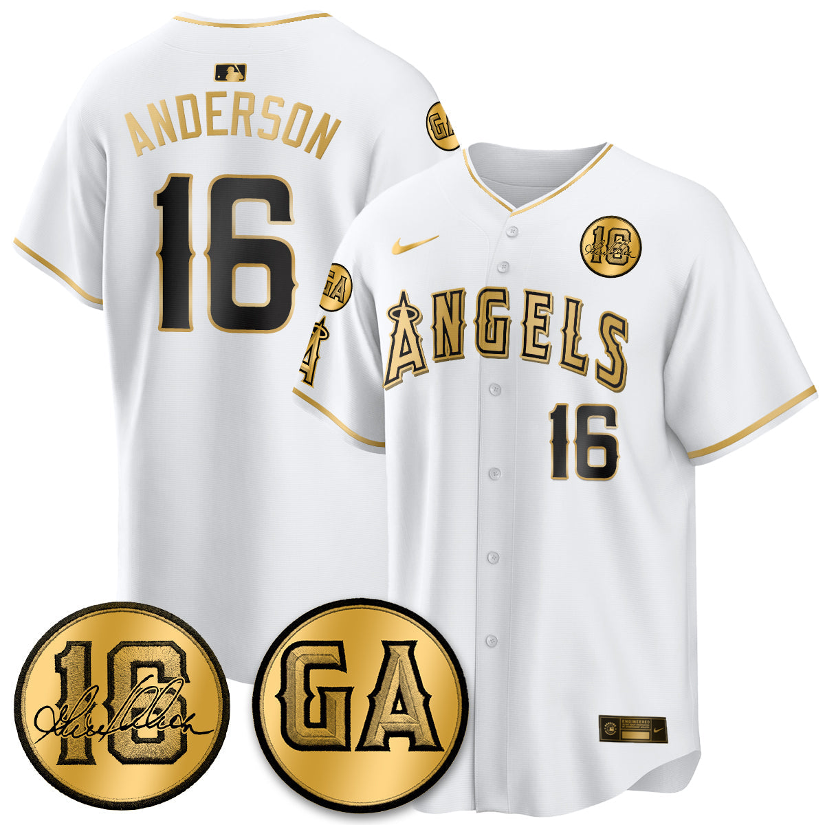 Los Angeles Angels Garret Anderson Tribute Patch Vapor Jersey - Stitched V2-Cuztomshoes