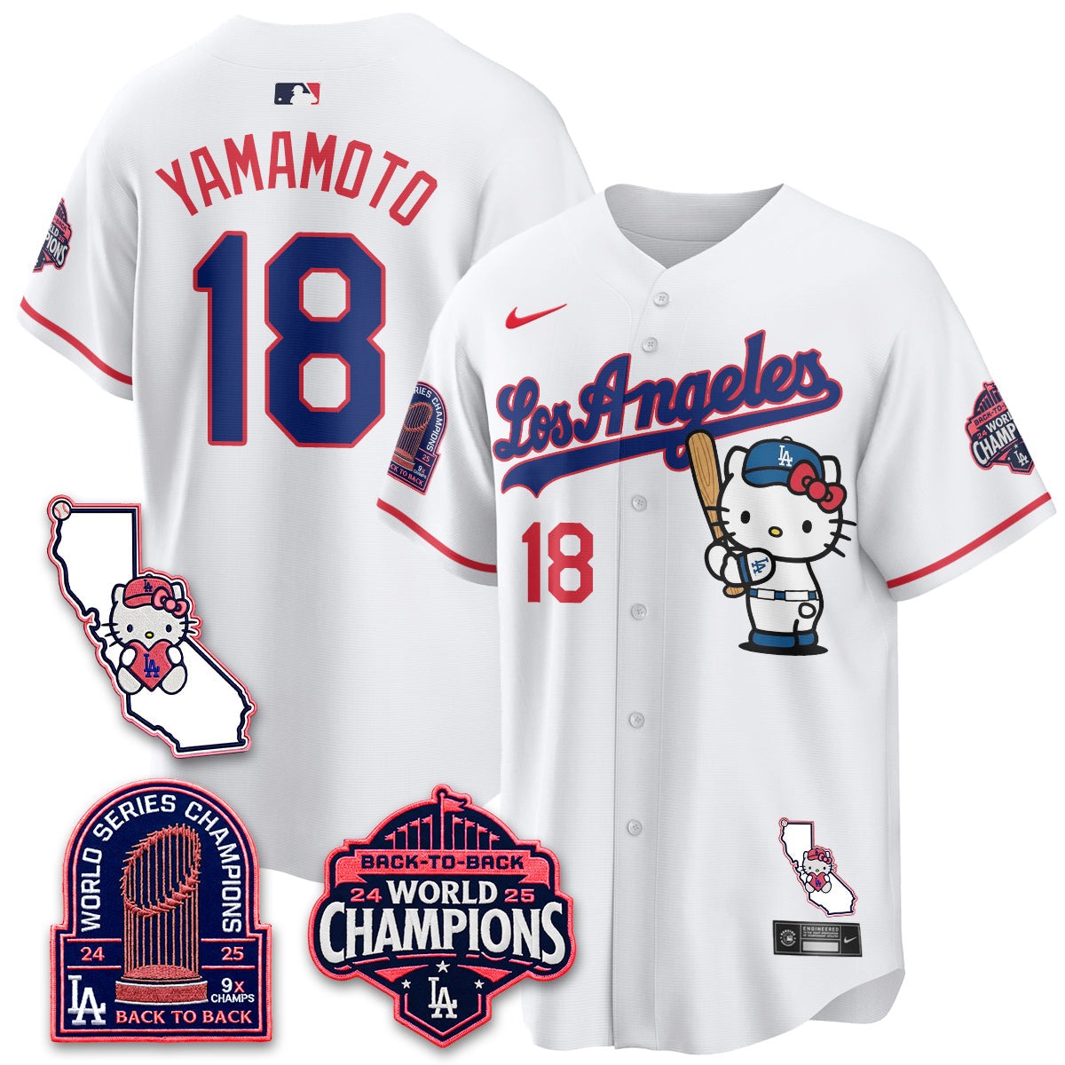 Los Angeles Dodgers x Meow KT 2026 Vapor Jersey - Stitched - V4-Cuztomshoes