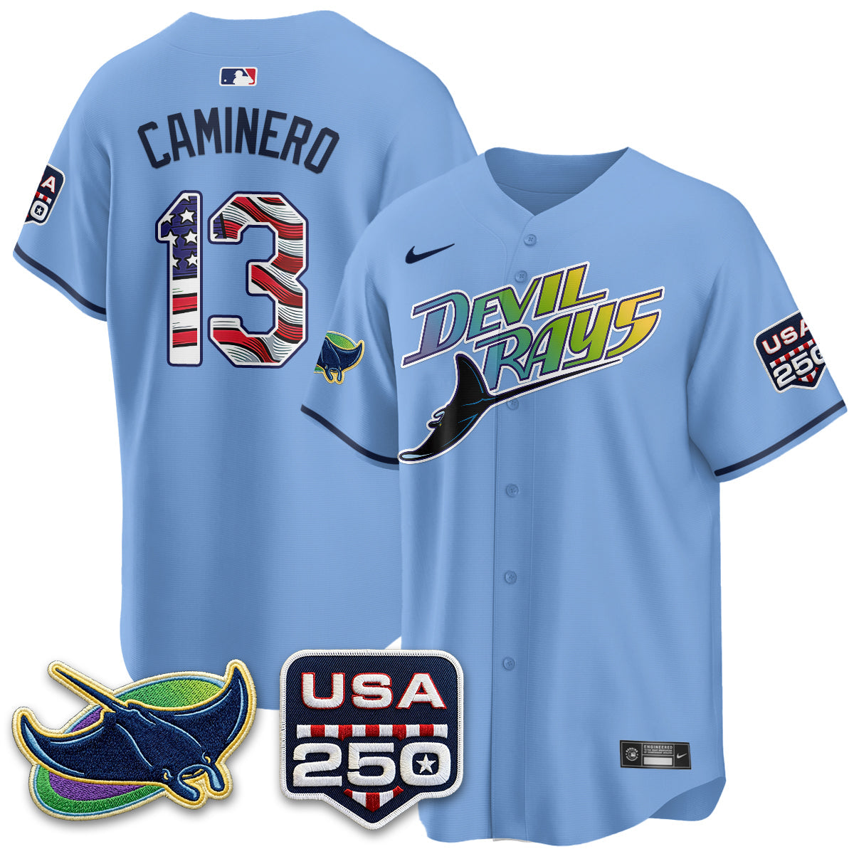 Tampa Bay Rays Independence Day USA 2026 City Connect Vapor Jersey - Stitched