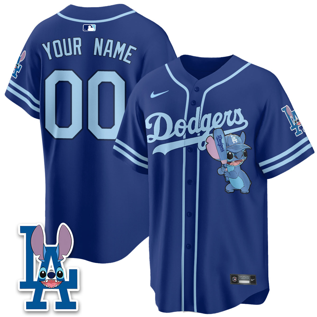 Los Angeles Dodgers x Blue Alien Edition Vapor Custom Jersey - Stitched-Cuztomshoes