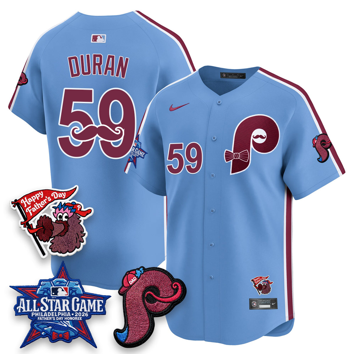 Philadelphia Phillies Happy Father's Day Vapor Jersey - Stitched