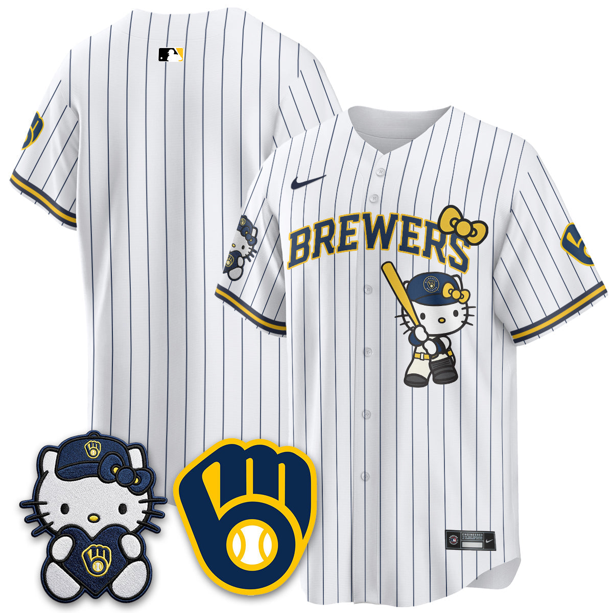 Milwaukee Brewers Meow KT Night Vapor Limited Jersey - Stitched-Cuztomshoes
