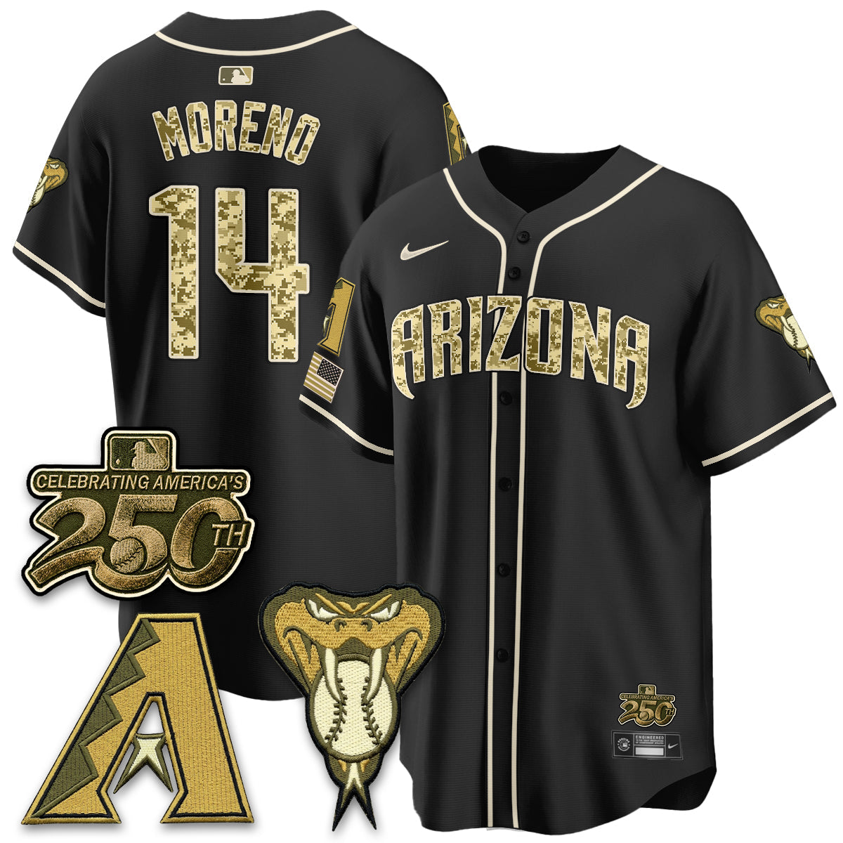 Arizona Diamonbacks Salute to Service 2026 Vapor Premier Limited Jersey - Stitched-Cuztomshoes