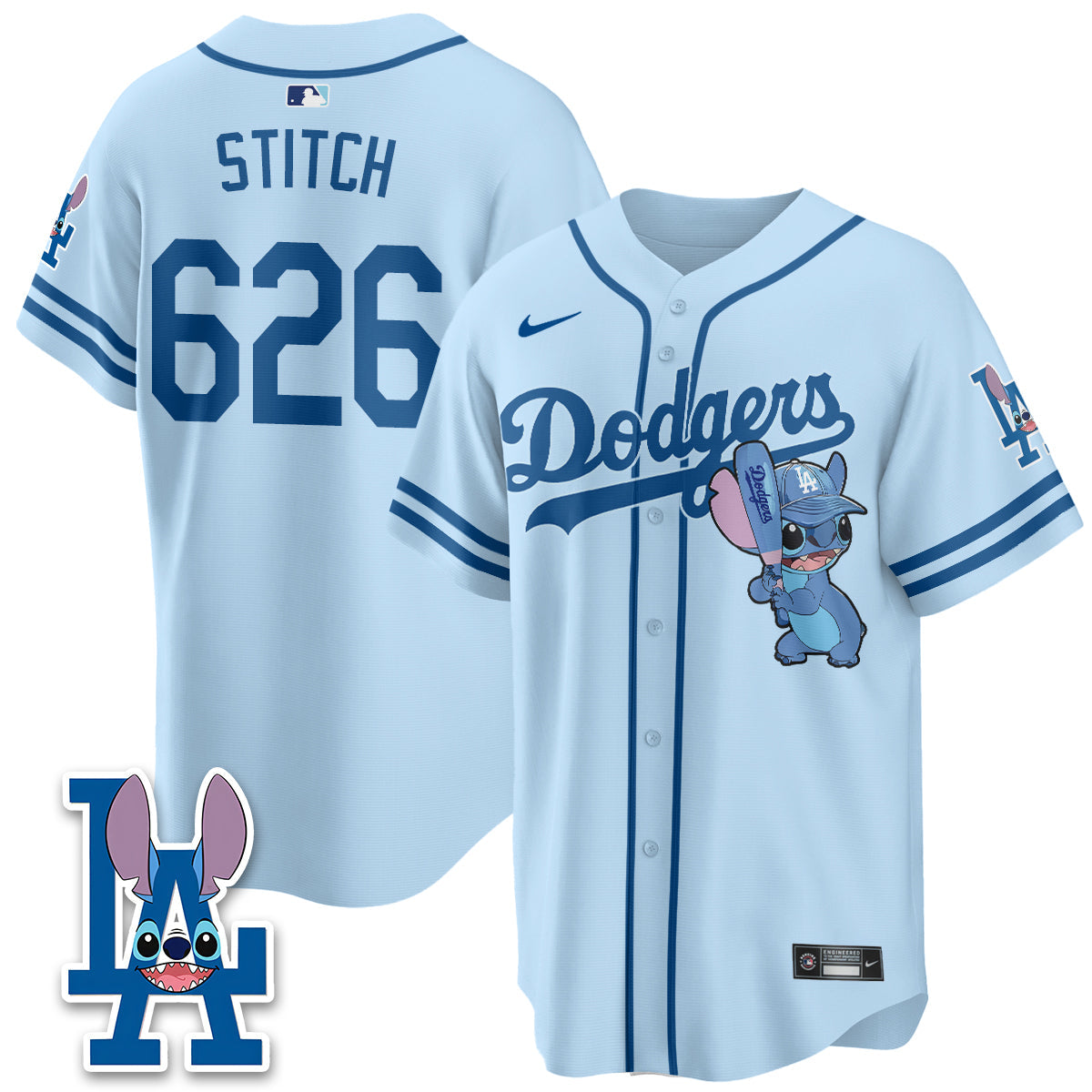 Los Angeles Dodgers x Blue Alien Edition Vapor Jersey - Stitched-Cuztomshoes