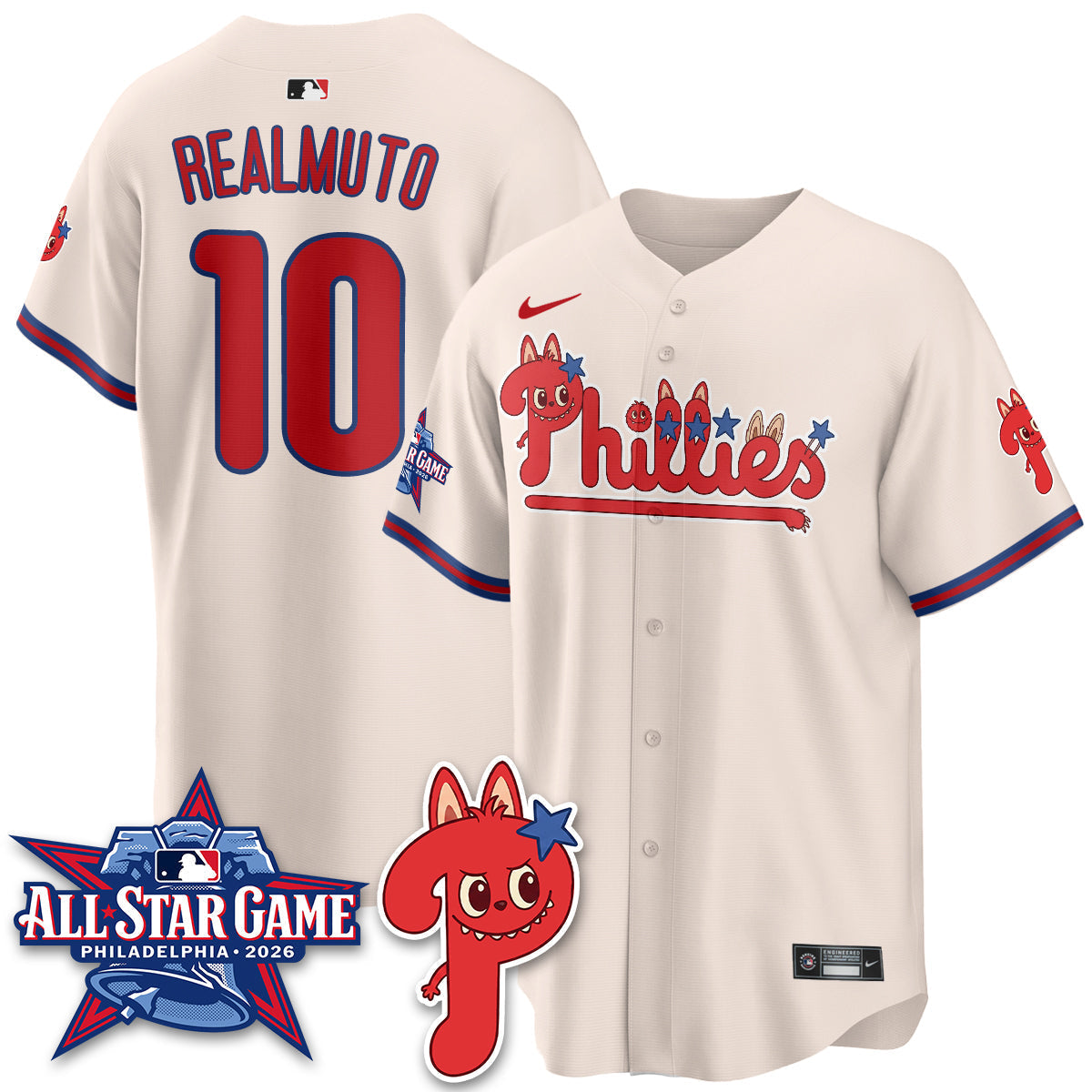Philadelphia Phillies Fanged Rabbit Doll  Vapor Limited Jersey - Stitched