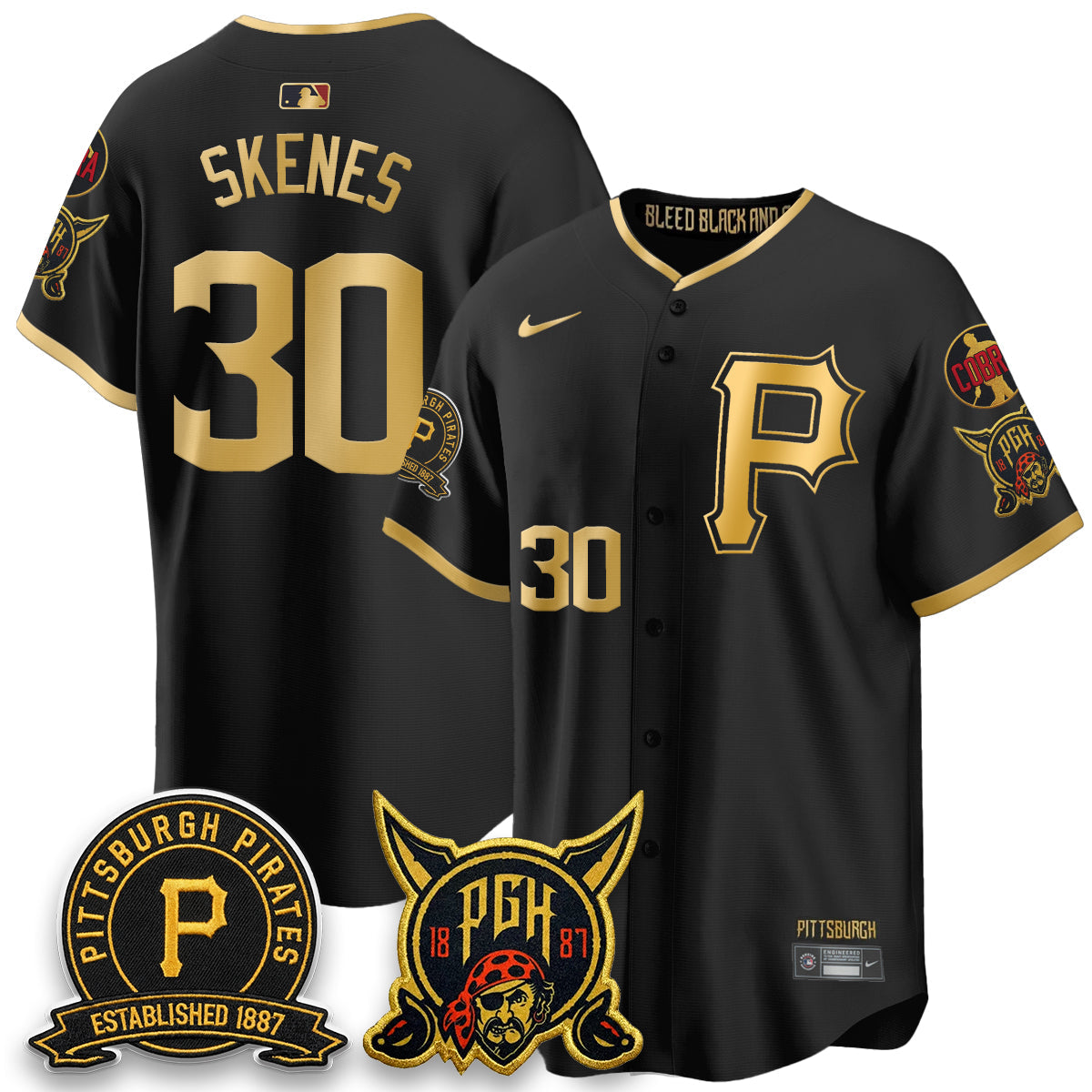Pittsburgh Pirates Vapor Limited Jersey - Cobra & Est 1887 Patch - Stitched