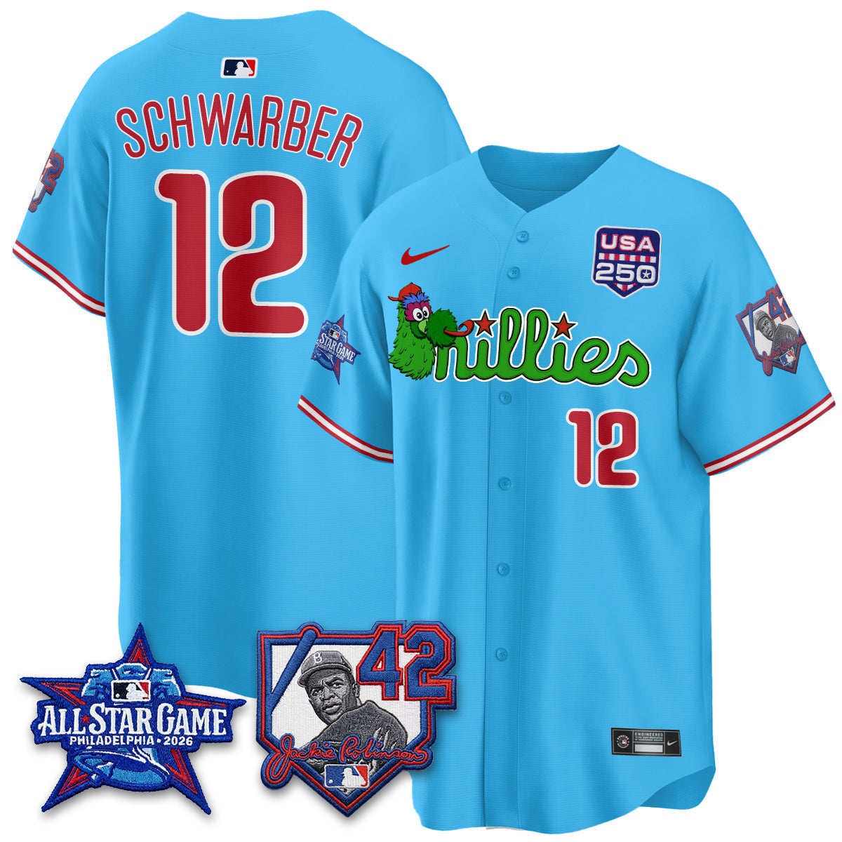 Philadelphia Phillies Phanatic 2026 New Era & 250th USA Vapor Limited Jersey - All Star Game - Stitched