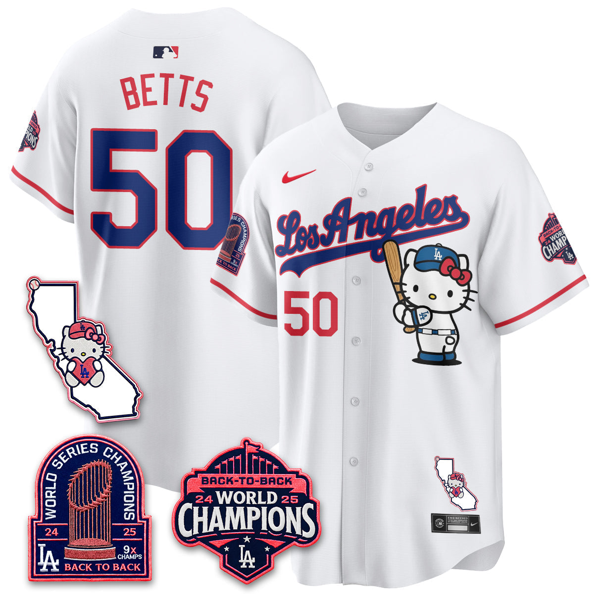Los Angeles Dodgers x Meow KT 2026 Vapor Jersey - Stitched - V4-Cuztomshoes