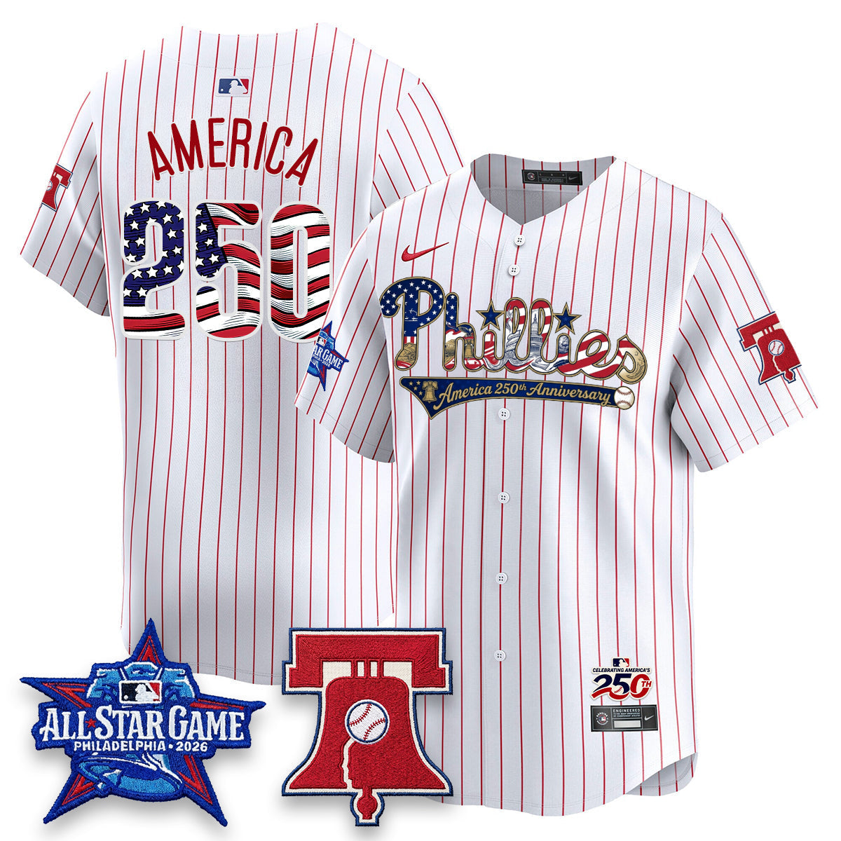 Philadelphia Phillies 2026 Independence Day USA Vapor Limited Jersey - Stitched-Cuztomshoes