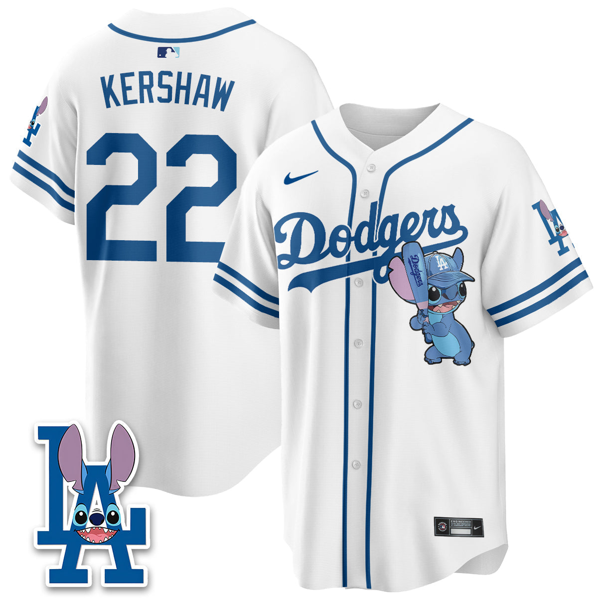 Los Angeles Dodgers x Blue Alien Edition Vapor Jersey - Stitched-Cuztomshoes