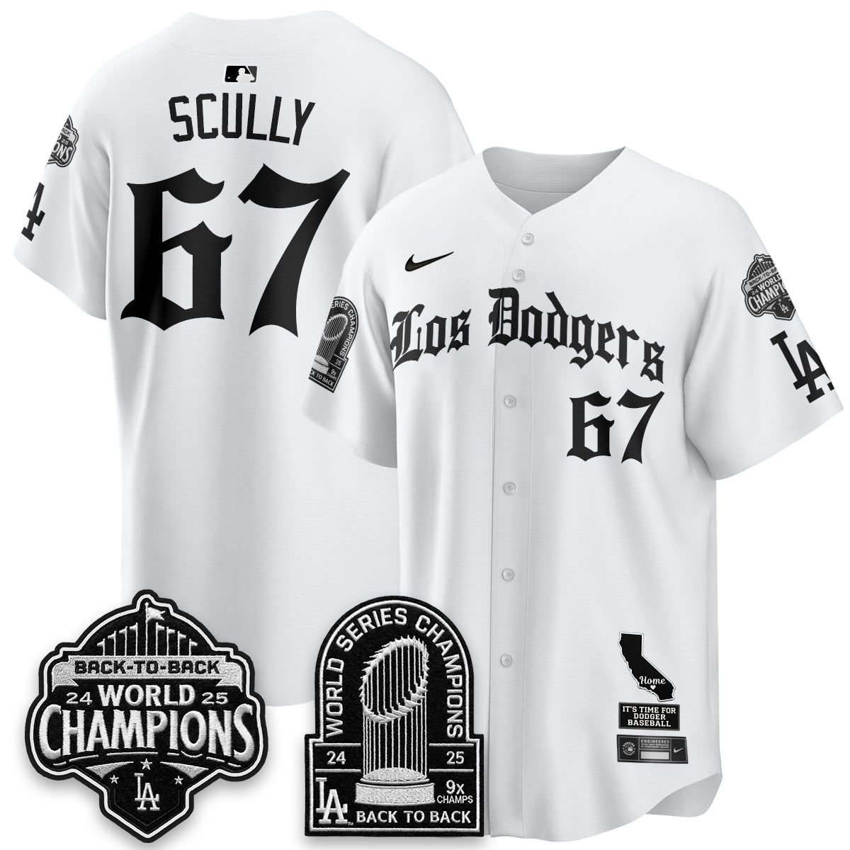 Los Angeles Dodgers World Series Champions Vapor Premier Limited Gothic Edition Jersey - Stitched-Cuztomshoes