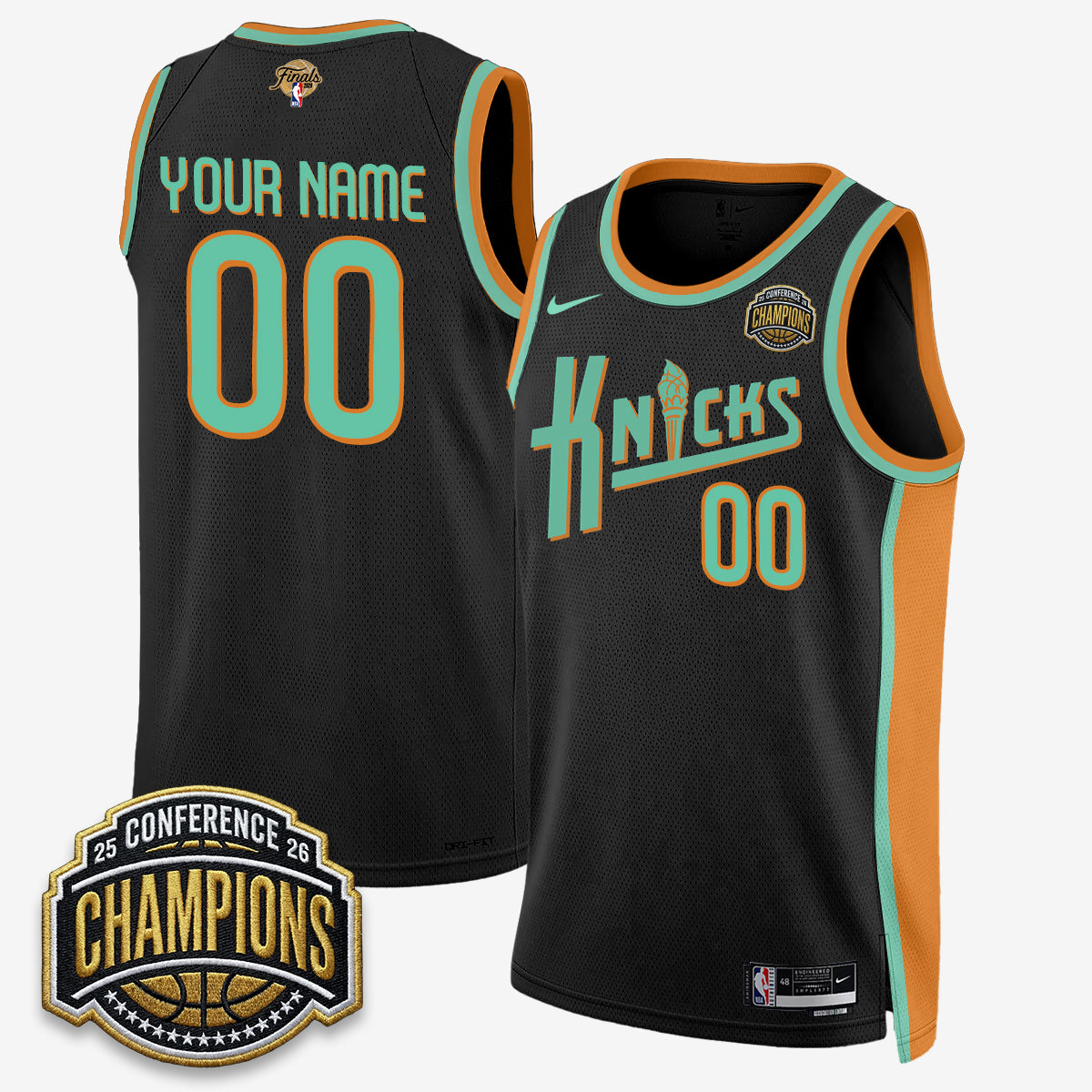 New York Knicks 2026 Eastern Conference Champions Special Edition Custom Jersey V2- Stitched-Cuztomshoes