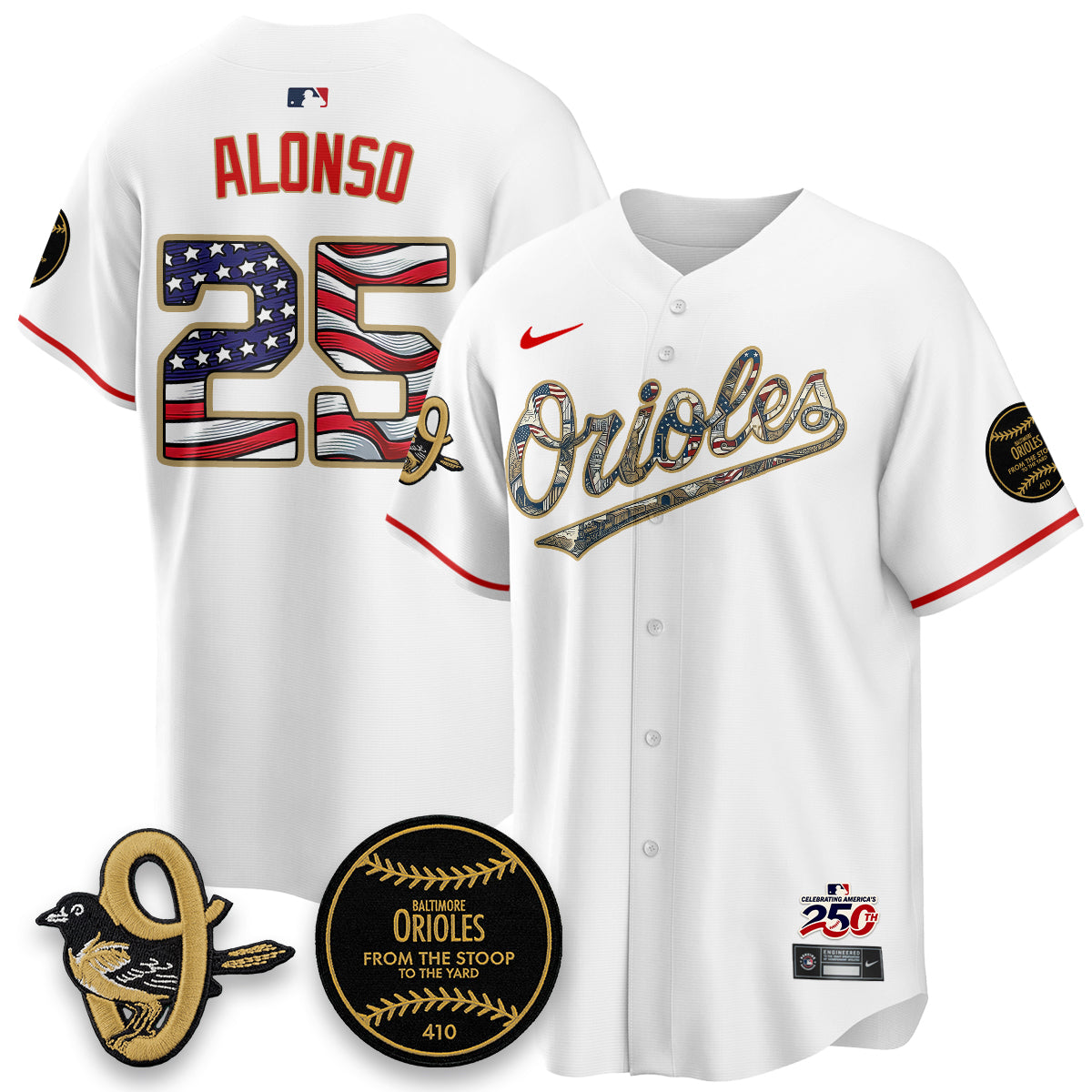 Baltimore Orioles 2026 Independence Day USA Vapor Limited Jersey - Stitched-Cuztomshoes