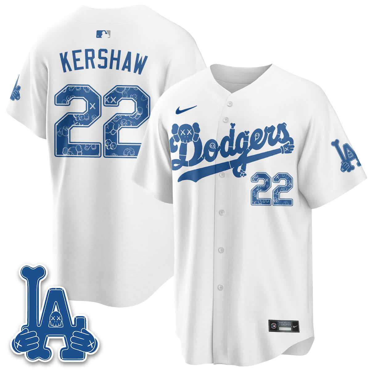 Los Angeles Dodgers x KAWS Edition Vapor Jersey V2- Stitched-Cuztomshoes