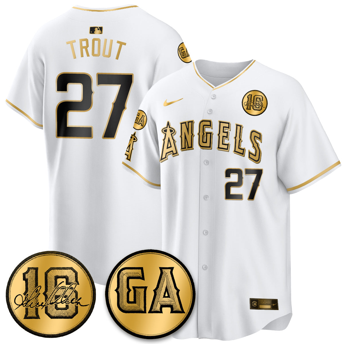 Los Angeles Angels Garret Anderson Tribute Patch Vapor Jersey - Stitched V2-Cuztomshoes