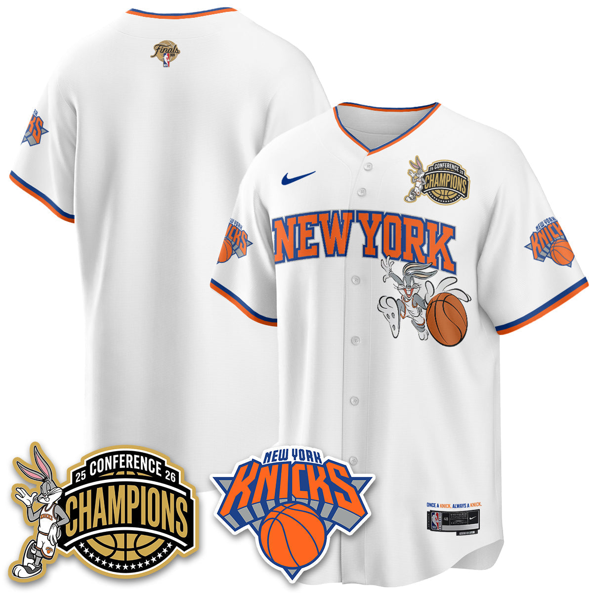 New York Knicks 2026 Basketball Finals x Bunny Vapor Jersey V2- Stitched-Cuztomshoes