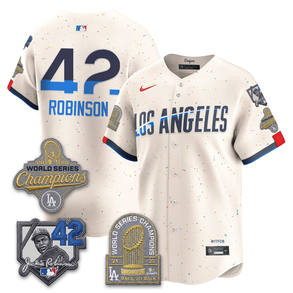 Los Angeles Dodgers 2026 Jackie Robinson New Era Vapor Limited Jersey - Stitched-Cuztomshoes