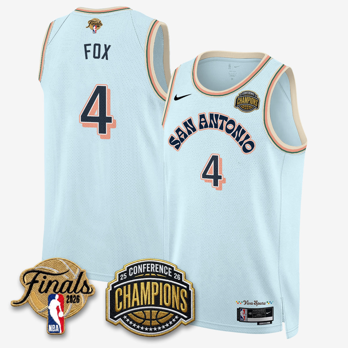 San Antonio Spurs 2026 Basketball  Western Conference Champions Vapor City Edition Jersey - Stitched