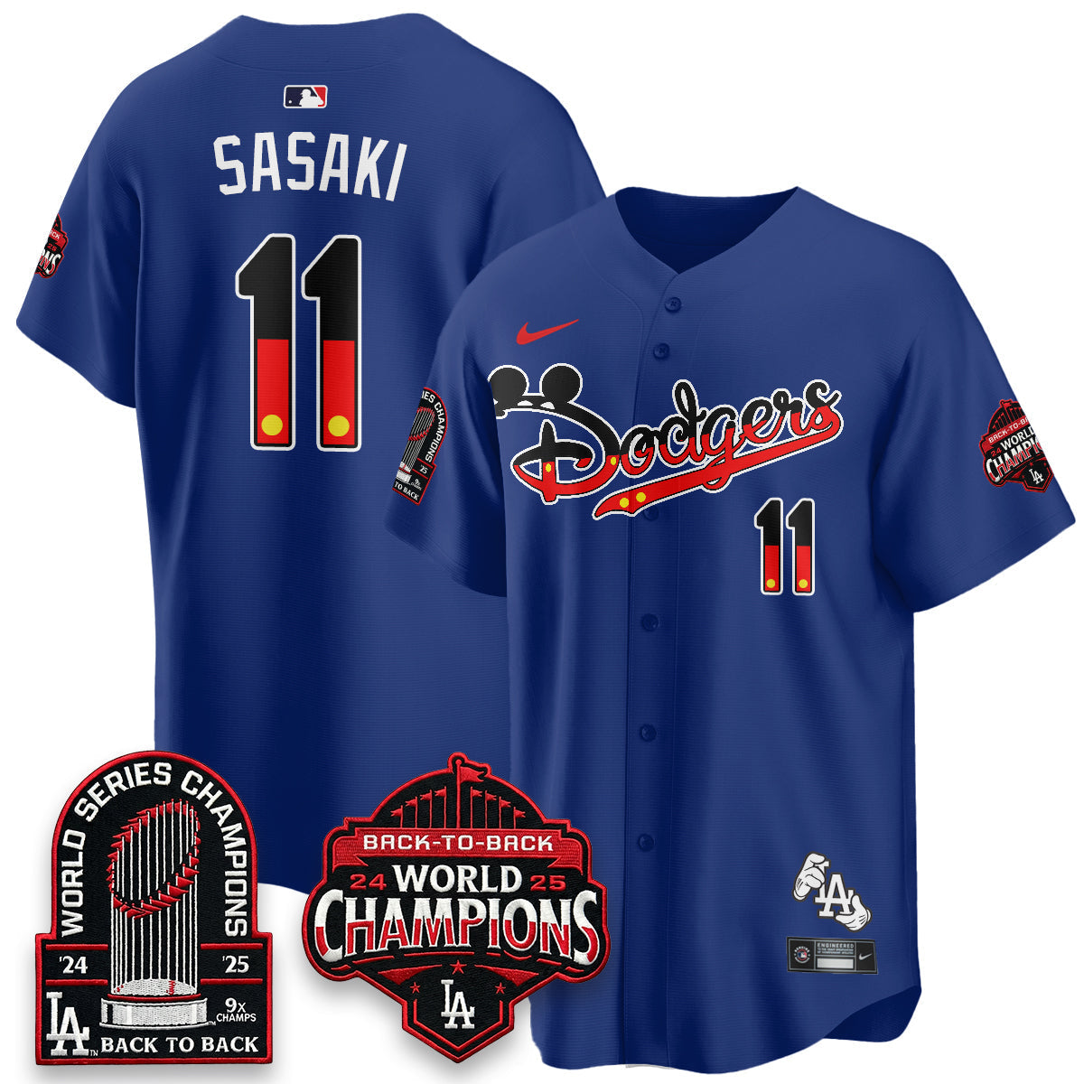 Los Angeles Dodgers x Mouse Vapor Limited Jersey- Stitched-Cuztomshoes
