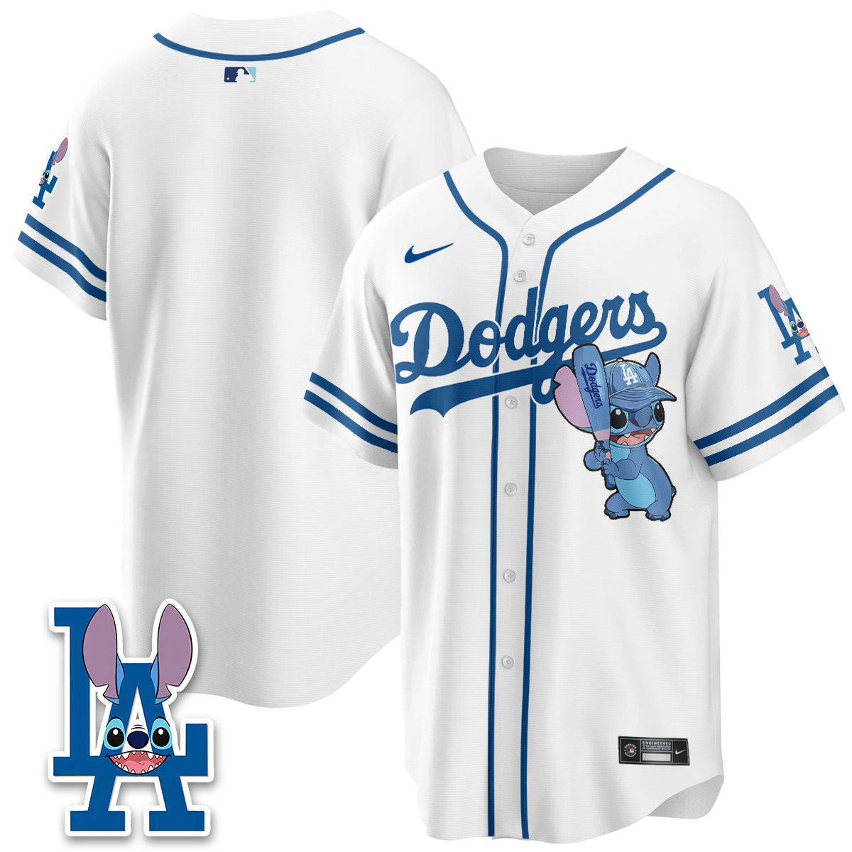 Los Angeles Dodgers x Blue Alien Edition Vapor Jersey - Stitched-Cuztomshoes