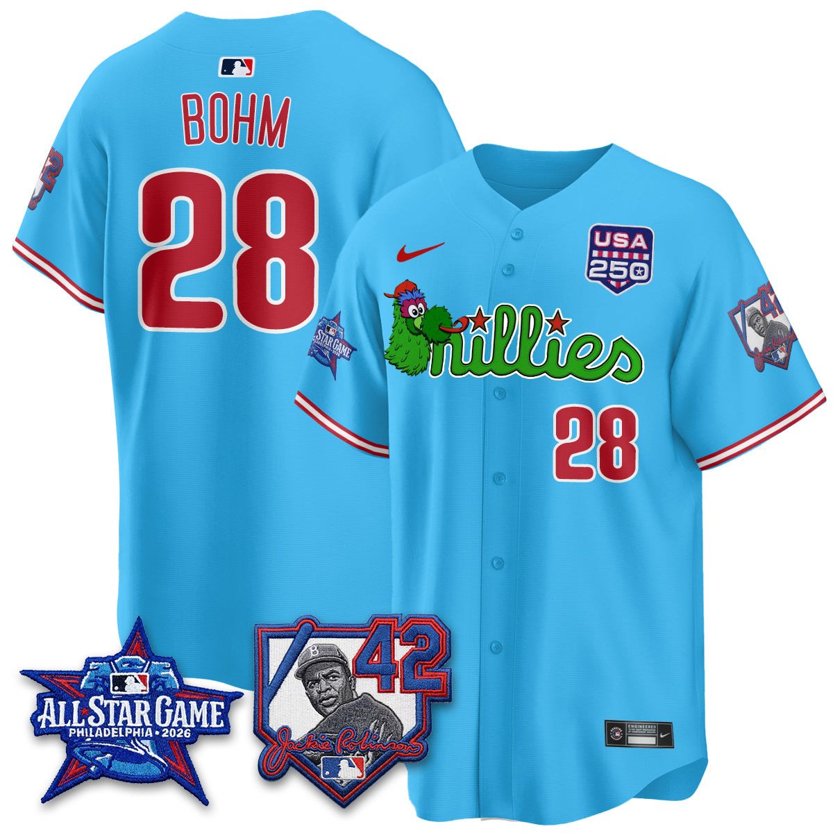 Philadelphia Phillies Phanatic 2026 New Era & 250th USA Vapor Limited Jersey - All Star Game - Stitched
