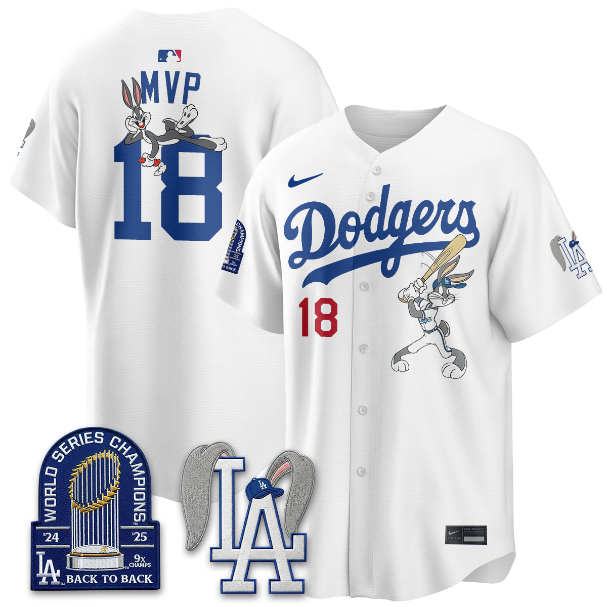 Los Angeles Dodgers Bunny Edition Vapor Jersey - Stitched-Cuztomshoes