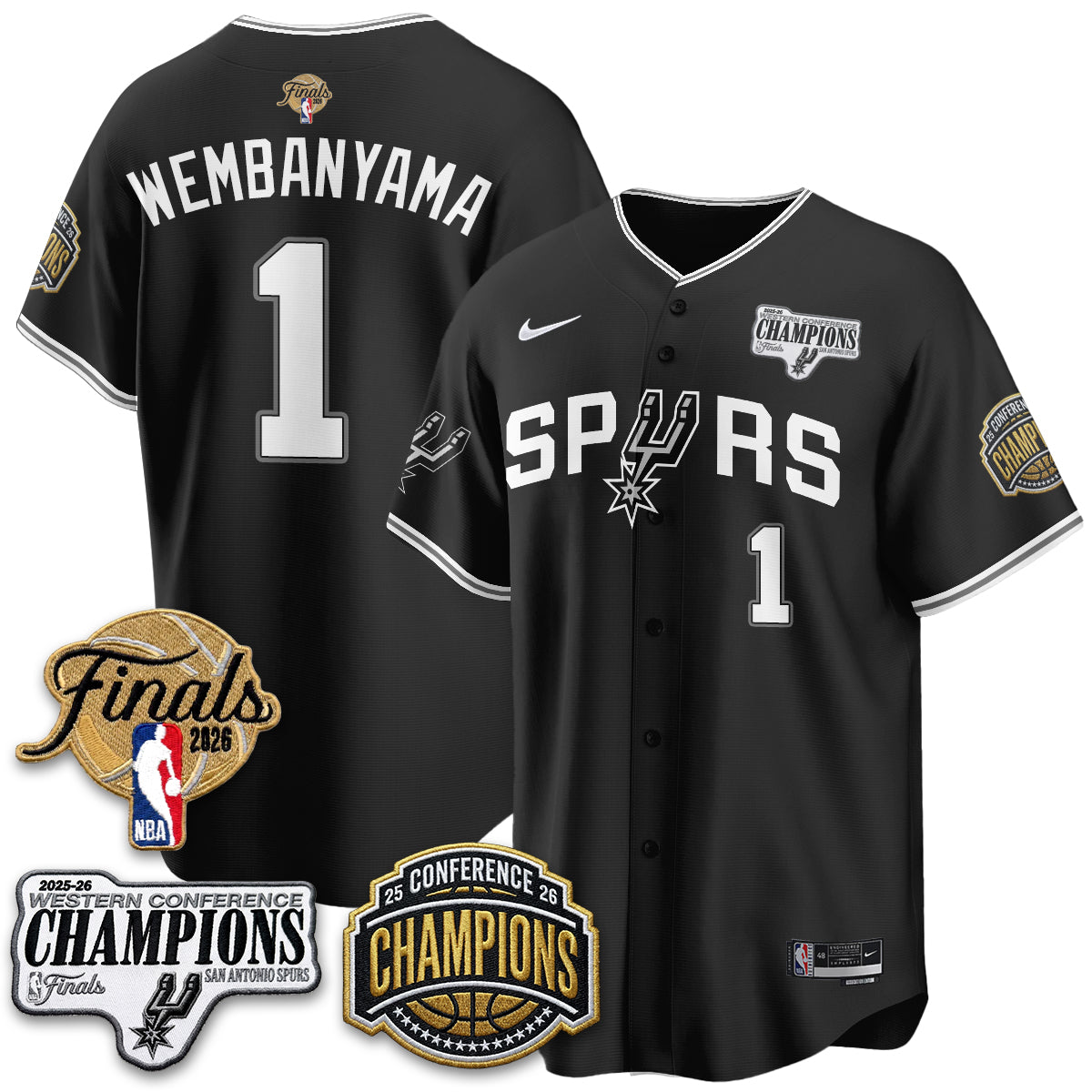San Antonio Spurs 2026 Basketball Finals Vapor Jersey - Stitched
