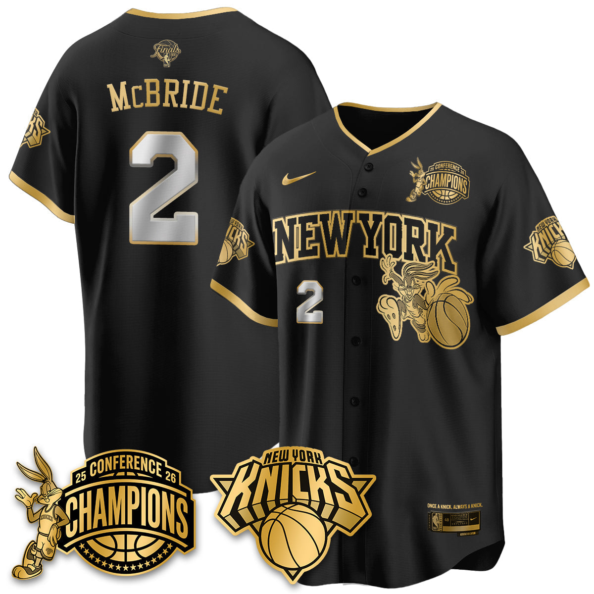 New York Knicks 2026 Basketball Finals x Bunny Vapor Jersey V2- Stitched-Cuztomshoes