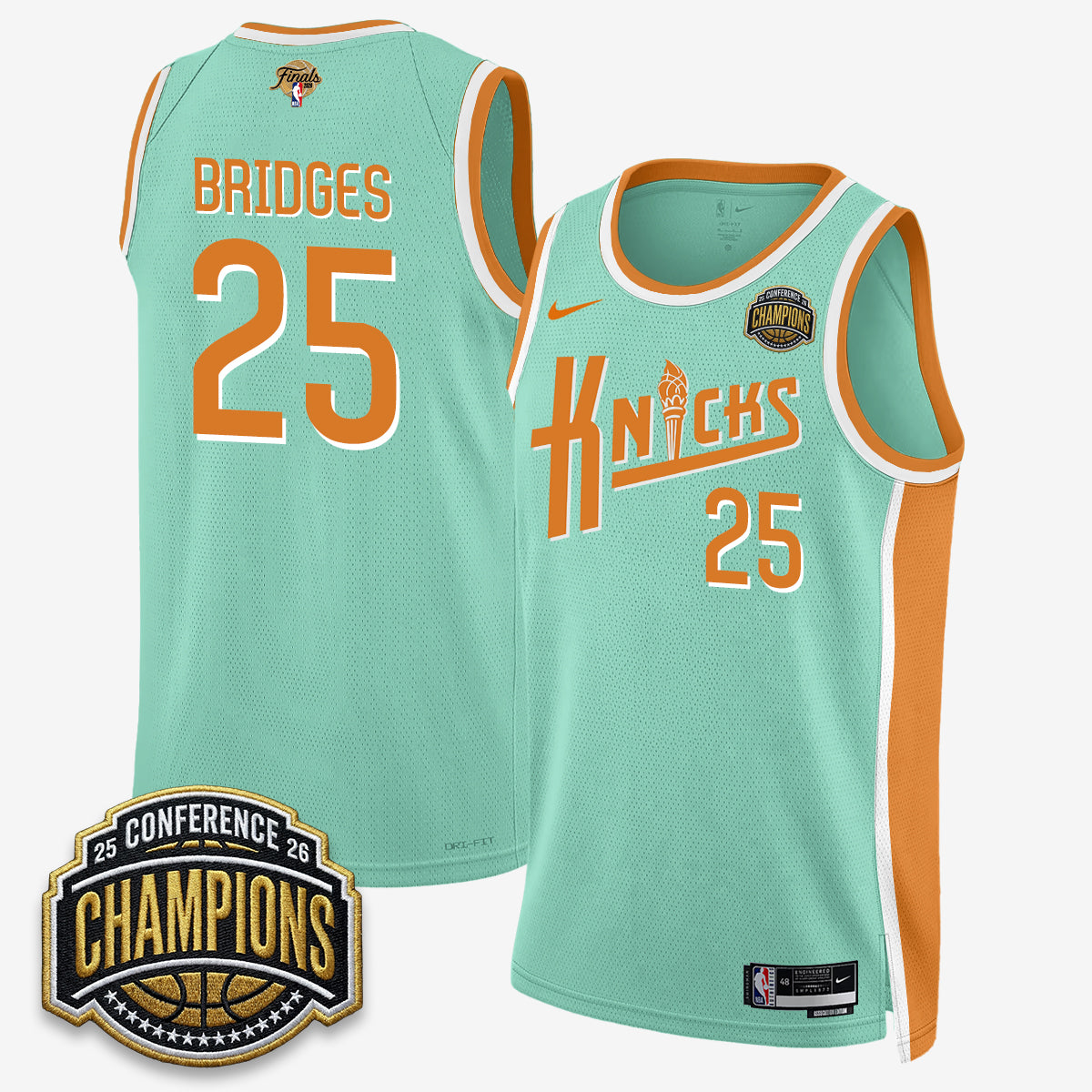 New York Knicks 2026 Eastern Conference Champions Special Edition Jersey V2- Stitched-Cuztomshoes