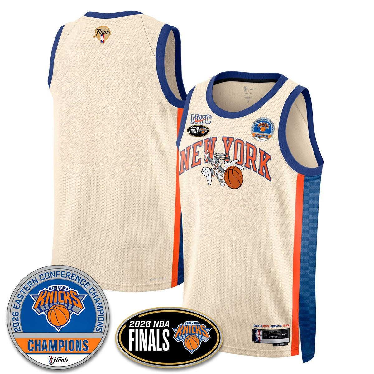 New York Knicks 2026 Basketball Eastern Conference Champions x Bunny Vapor Jersey - Stitched-Cuztomshoes