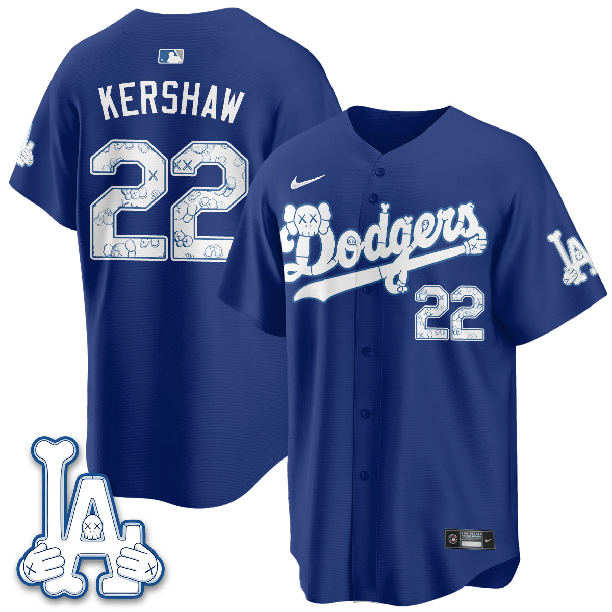 Los Angeles Dodgers x KAWS Edition Vapor Jersey V2- Stitched-Cuztomshoes