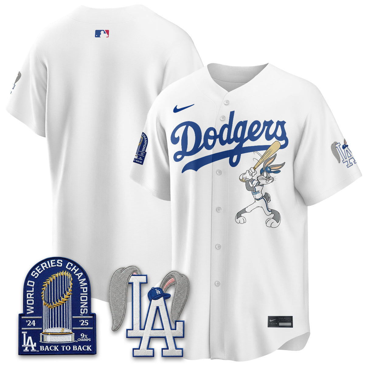 Los Angeles Dodgers Bunny Edition Vapor Jersey - Stitched-Cuztomshoes