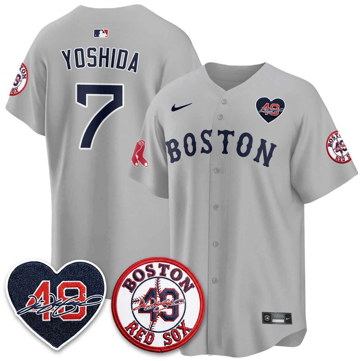 Boston Red Sox Tim Wakefield Memorial Patch Vaper Premier Limited Jersey - Stitched