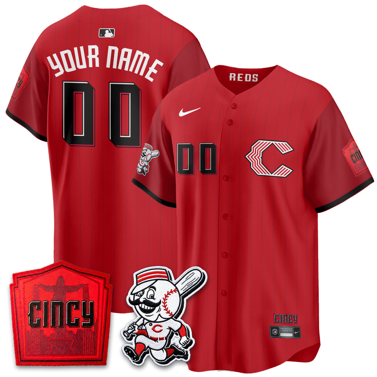 Cincinnati Reds 2026 City Connect Limited Premier Vapor Custom Jersey - Stitched
